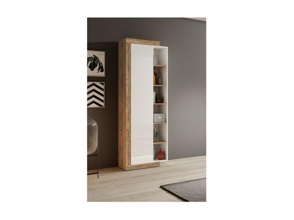 Vetrina di design della collezione Calmetop in rovere e bianco lucido. 74659TNYN