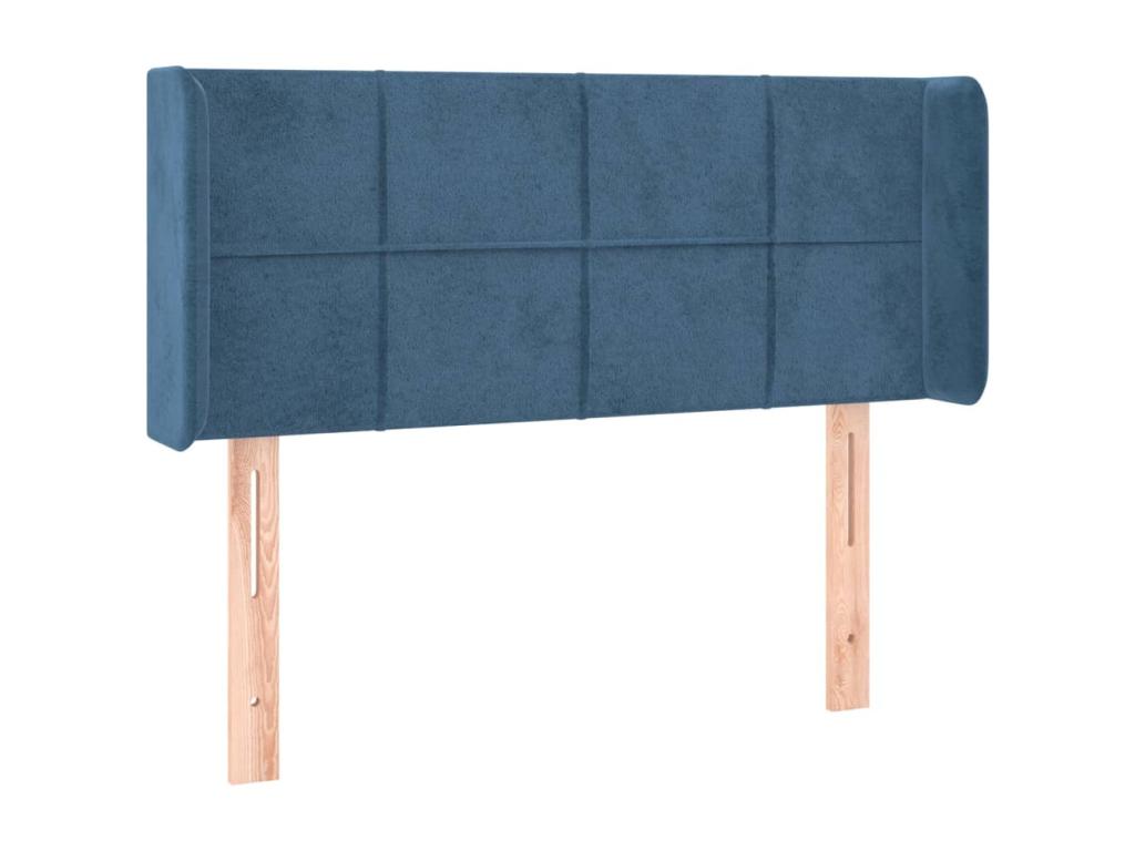 Testiera con ali, Blu scuro, 83x16x78/88 cm, Velluto, 26068VIJF