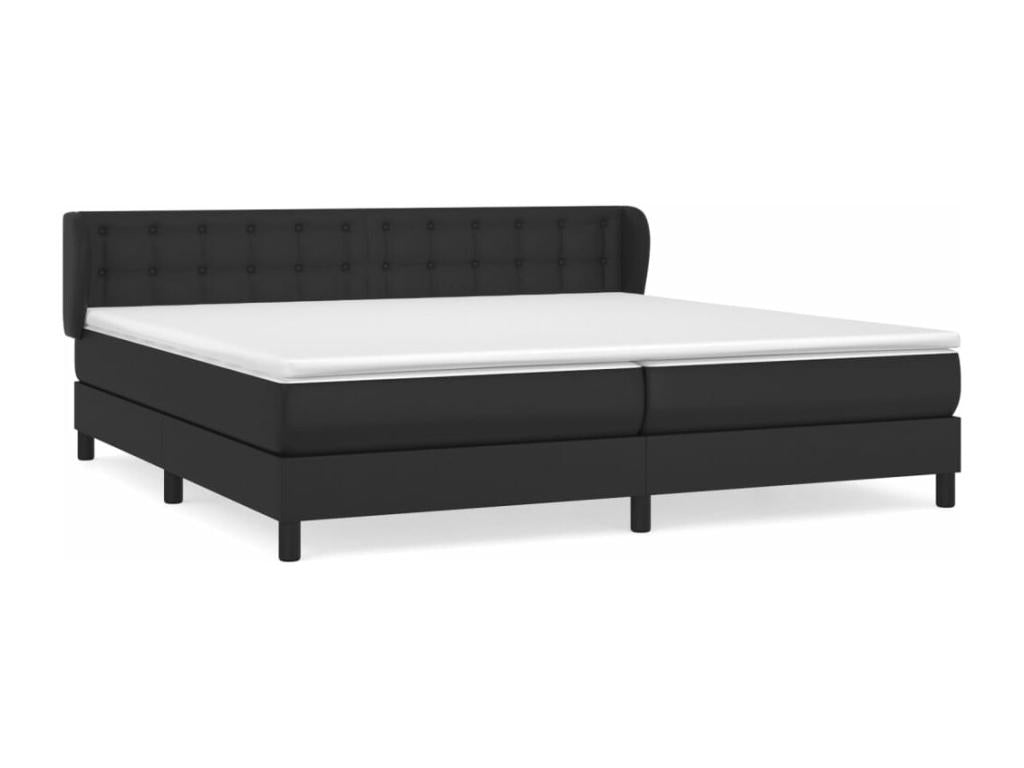 Base letto Maisonpuretop con materasso, nero, 200x200 cm, similpelle, 40831FKGB