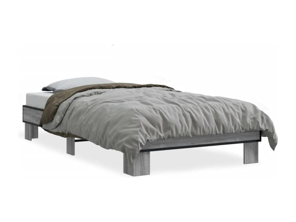 Struttura letto Maisonpuretop grigio 90x190 in legno ingegnerizzato e metallo 32896MLLW