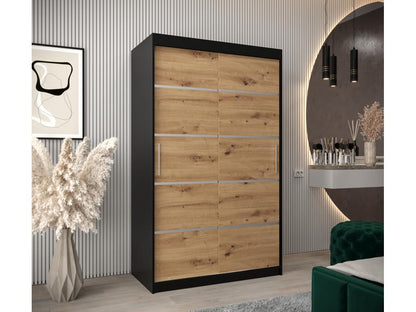 Maisonpuretop Armadio 1 anta scorrevole 200/120/62 2 ante Nero/Maisonpuretop 38262PUNI