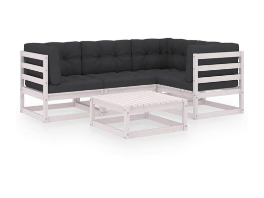 Set di mobili da giardino 5 pezzi con cuscini, legno di pino massiccio, 51 57394UUDS