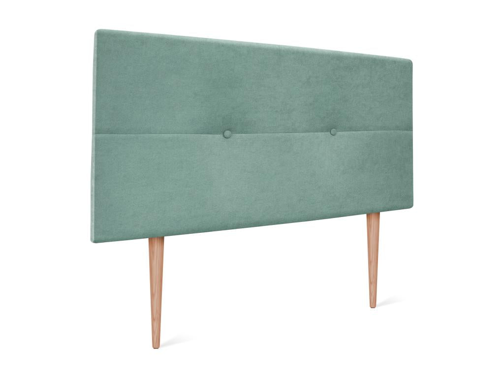 Testiera in tessuto Maisonpuretop Aqualine con bottoni 105x105cm con gambe per letti da 105cm - Verde acqua 42292GSHM