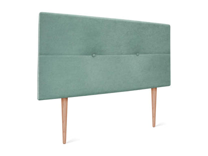 Testiera in tessuto Maisonpuretop Aqualine con bottoni 105x105cm con gambe per letti da 105cm - Verde acqua 42292GSHM