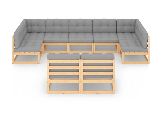 Set di mobili da giardino da 9 pezzi con cuscini, legno di pino massiccio, 13 90744XAJW