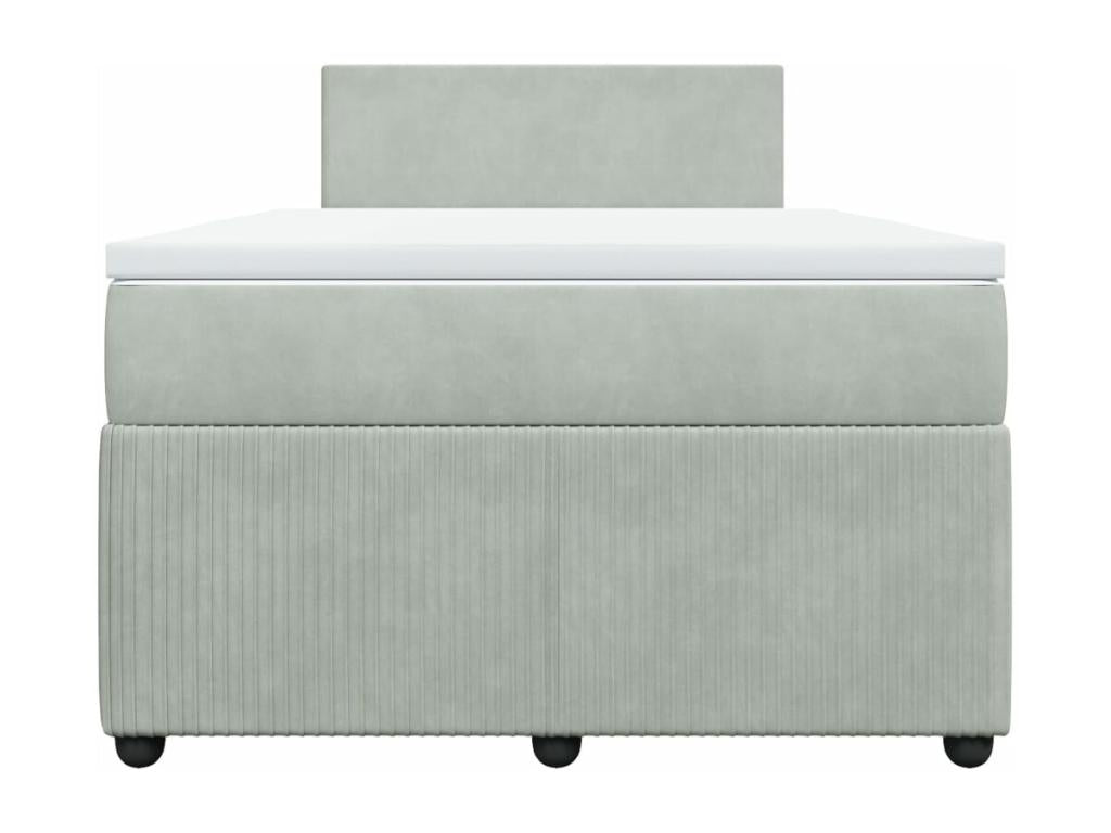 Base letto e materasso Artvivrestore, grigio chiaro, 120x200cm, velluto, 18406XGGF