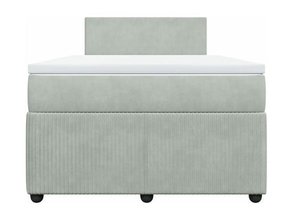 Base letto e materasso Artvivrestore, grigio chiaro, 120x200cm, velluto, 18406XGGF