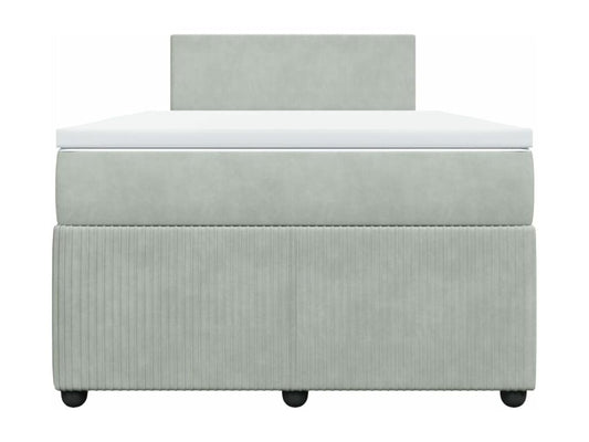 Base letto e materasso Artvivrestore, grigio chiaro, 120x200cm, velluto, 18406XGGF