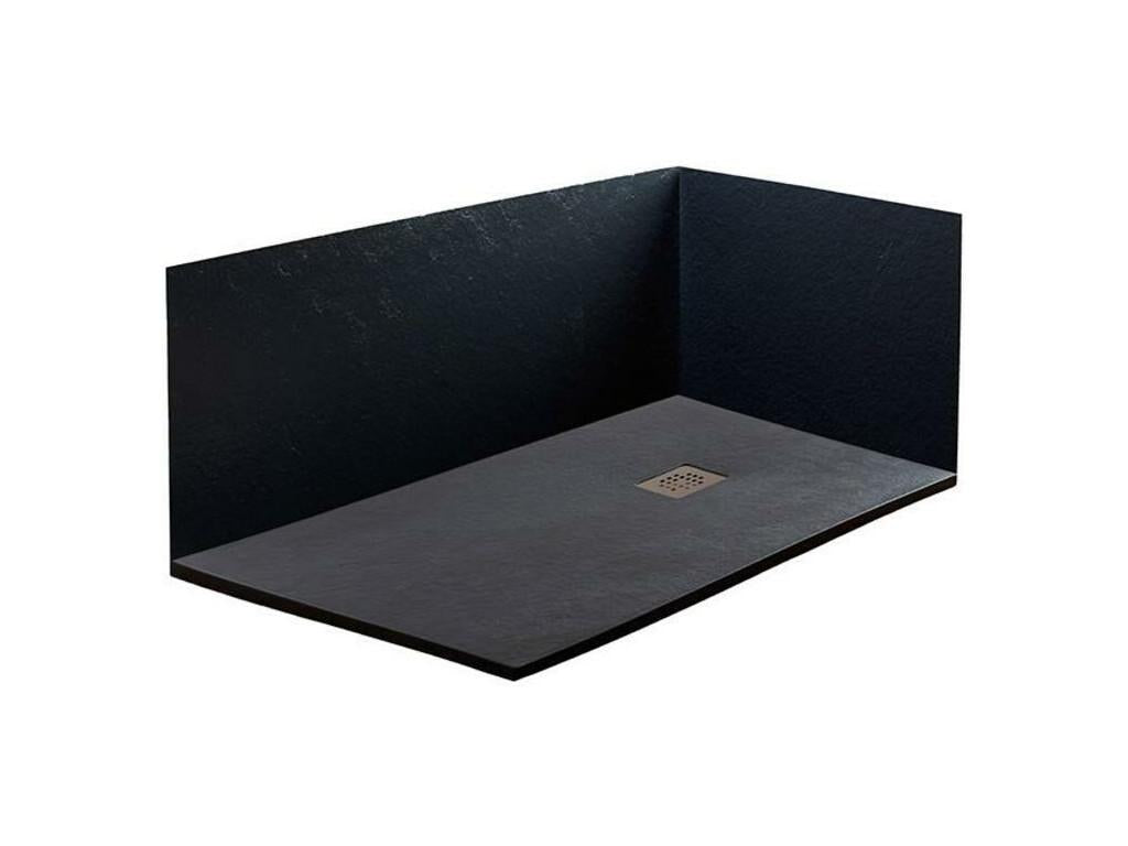 Piatto doccia Calmetop Extra Thin Nero 200x105 cm in resina sintetica e polvere di marmo con scarico libero 71675JXZZ
