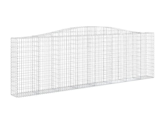 Cestini gabbioni ad arco da 8 pezzi, 400x30x120/140 cm, ferro zincato, 07364LKJP