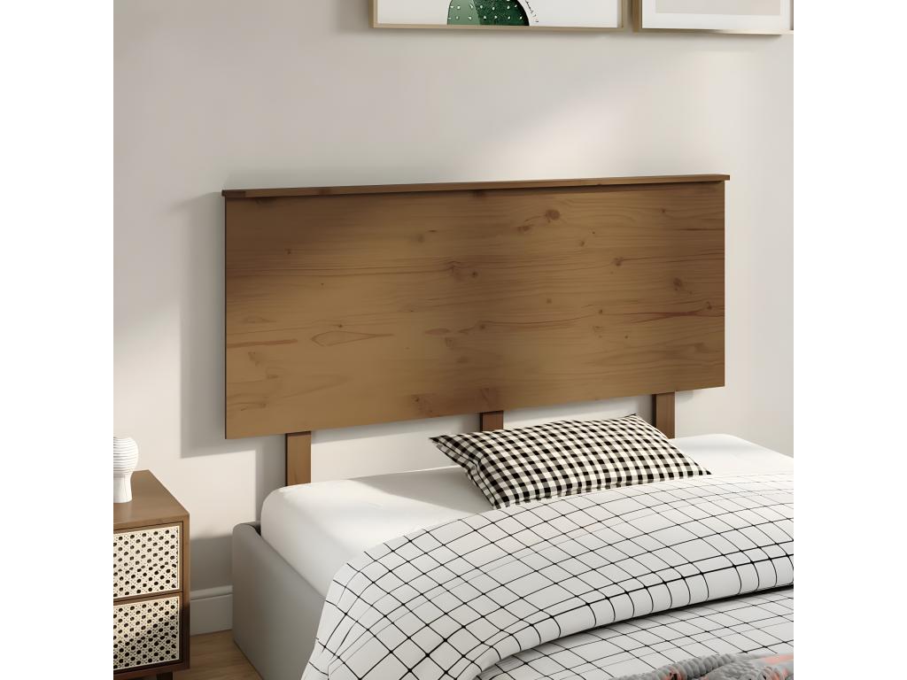 Testiera marrone miele 139x6x82,5 cm in legno di pino massello 36266CMKG