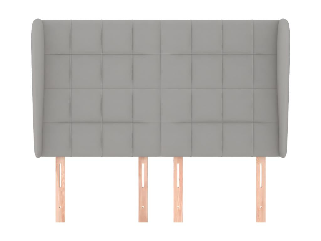 Testiera con ali, grigio chiaro, 147x23x118/128 cm, tessuto, 14864BHBO