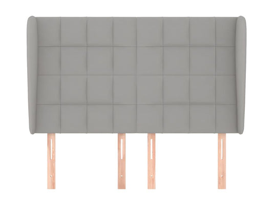 Testiera con ali, grigio chiaro, 147x23x118/128 cm, tessuto, 14864BHBO