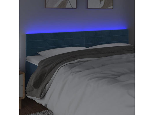 Testiera LED blu scuro 200x5x78/88 cm Velluto 60000GLPF