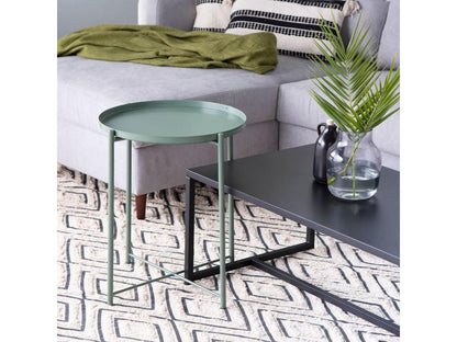 Tavolino laterale in metallo verde scuro 45x53 cm - Artvivrestore 66108QZSI