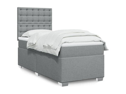 Base letto e materasso Artvivrestore, grigio chiaro, 90x190 cm, tessuto, 69480NZSW