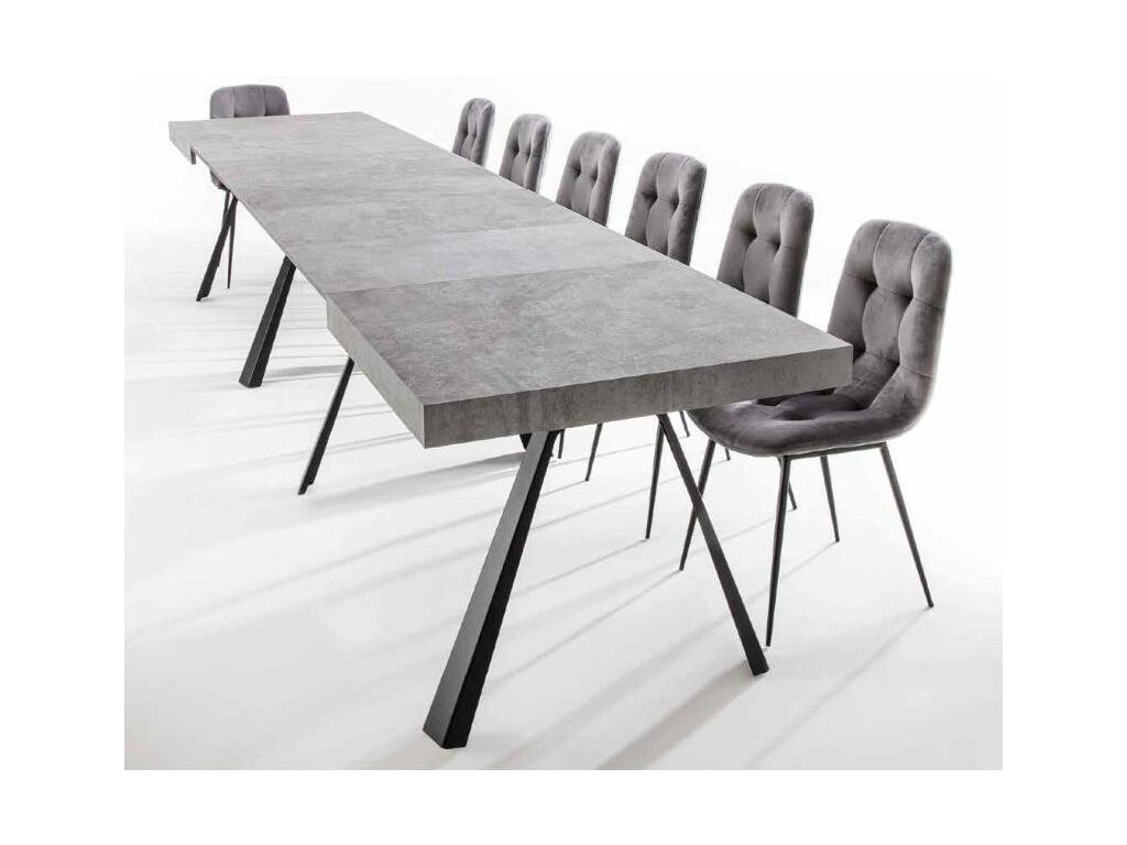 Sedie di design Maisonpuretop in velluto capitonné e metallo nero - Set da 4 - Azzurro cielo 95375LISS