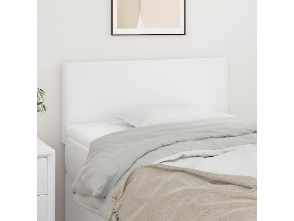 Testiera bianca 90x5x78/88 cm in similpelle 10481FHNQ