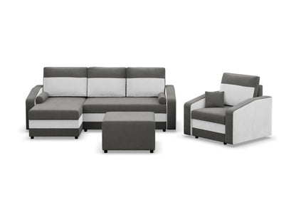 Divano a 2 posti con funzione letto, nero e bianco, 00951QZHM