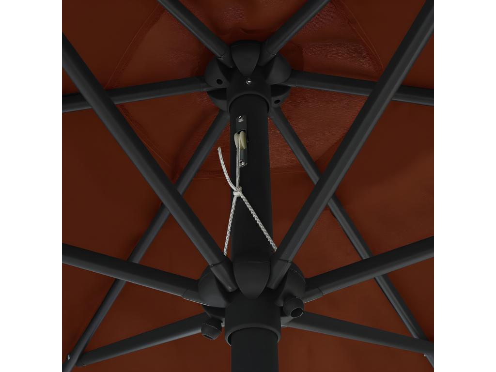 Ombrellone da esterno e palo in alluminio 270x246 cm Terracotta 14153PYQP