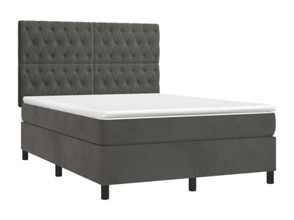 Base letto Calmetop con materasso e illuminazione a LED, grigio scuro, 140x190 cm, 77975DVQZ