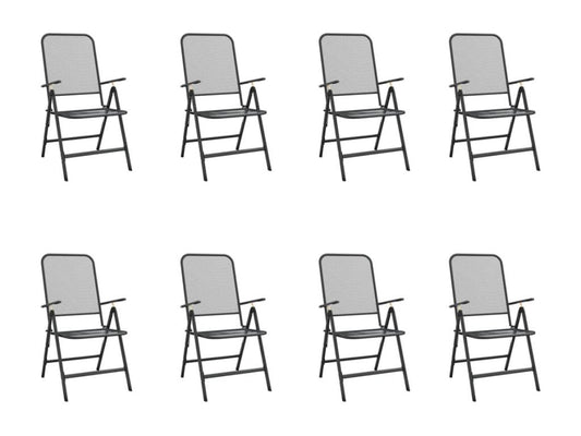 Set da pranzo da giardino in metallo antracite da 9 pezzi Maisonpuretop 10144DFJT