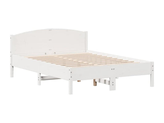 Struttura letto senza materasso bianco 140x190 cm legno massello di pino 71080XVJV