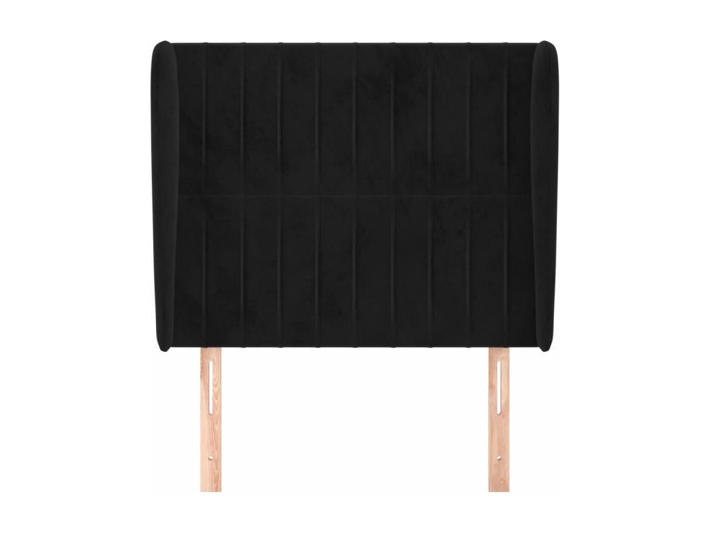 Testiera con ali, Nero, 103x23x118/128 cm, Velluto, 80829YHZK