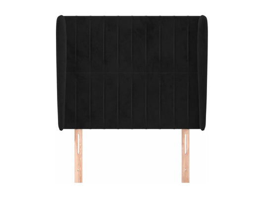 Testiera con ali, Nero, 103x23x118/128 cm, Velluto, 80829YHZK
