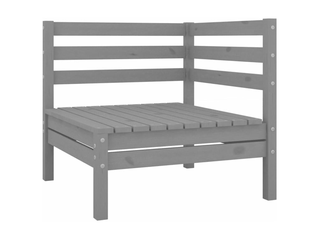 Set di mobili da giardino da 6 pezzi, grigio, legno massello di pino, 88315QCIH