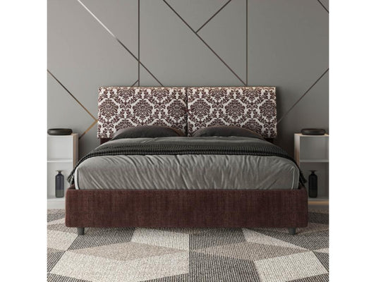Letto imbottito senza rete a doghe, 160x190 cm, tessuto Maisonpuretop, 4 bordeaux, Maisonpuretop 72835JGBA
