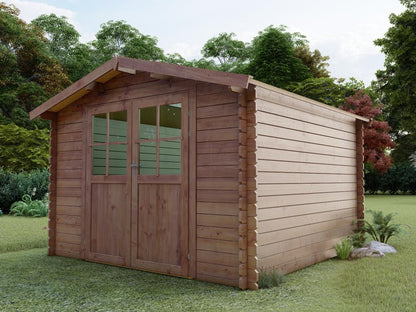 Casetta da giardino in legno trattato in autoclave da 9,91 m², spessore 28 mm - Maisonpuretop 26632EYTU