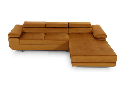 Divano letto angolare destro in tessuto grigio scuro e similpelle bianca con contenitore, Artvivrestore, 280 cm, 02252OUQM