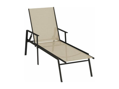 Chaise longue in acciaio e tessuto textilene crema 38552LVLP