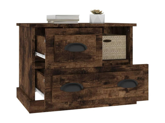 Comodino in rovere fumé 60x39x45 cm 81537BNRN