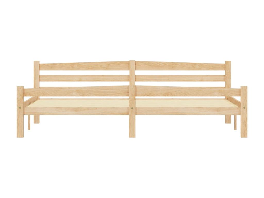 Struttura letto bianca, legno massello di pino, 200x200 cm, 55433KFQN