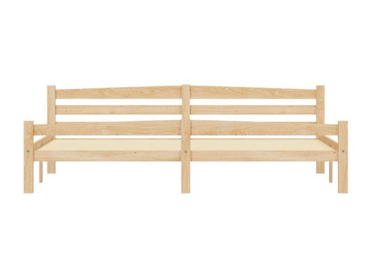 Struttura letto bianca, legno massello di pino, 200x200 cm, 55433KFQN