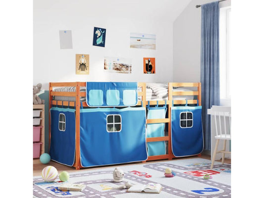 Letto a castello senza materasso, blu, 80x200 cm, legno di pino massiccio, 71413NNHL