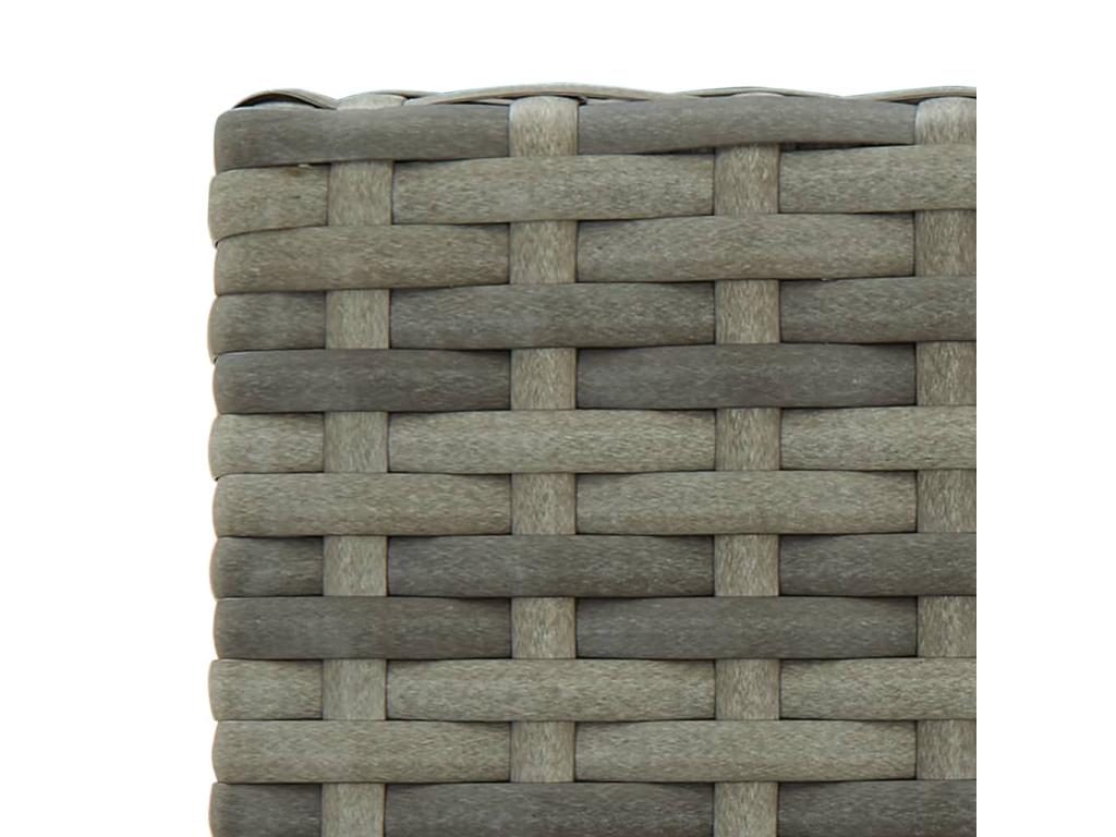 Set da bar da giardino 5 pezzi con braccioli, resina intrecciata grigia, 2 78067ABUS