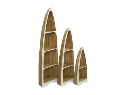 Scaffalatura in mogano Artvivrestore, set da 3, 93728NUGS