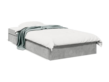 Struttura letto e cassetti, grigio cemento, 100x200 cm, legno ingegnerizzato, 52641MBWQ