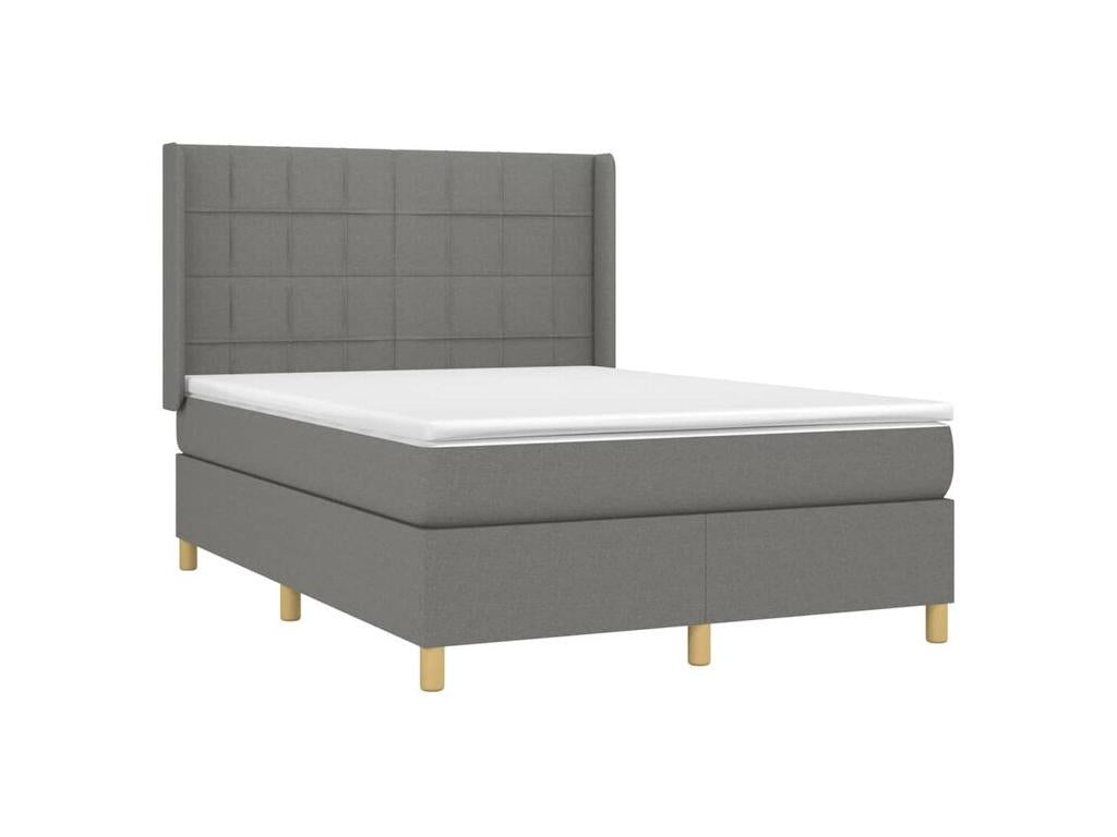 Base letto Artvivrestore con materasso, Tessuto Grigio Scuro 140x200 15241QZIC