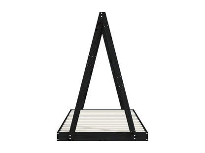 Struttura letto per bambini nera 90x190 in legno massello di pino 86205ZNCM
