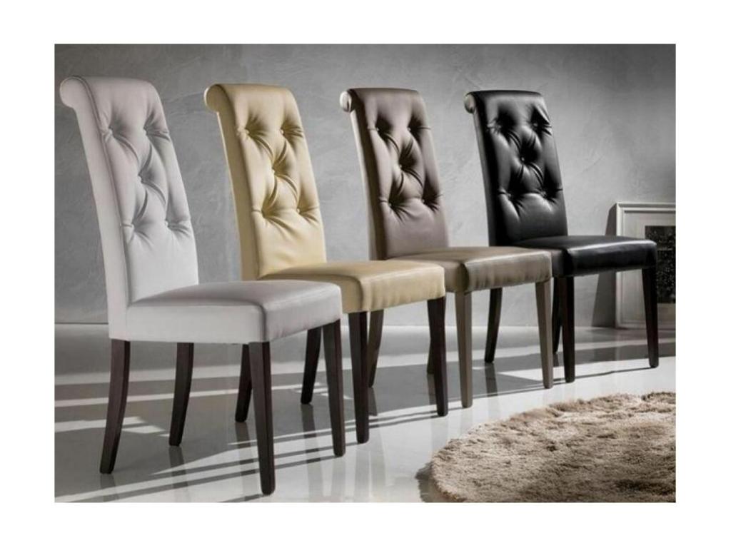 Maisonpuretop Sedia imbottita in similpelle - Set di 2 - Bianco 88656FUZO