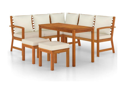 Set da pranzo da giardino Calmetop da 6 pezzi con cuscini, legno, 55533GMOK