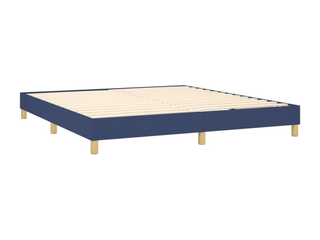 Rete letto imbottita con materasso, blu, 180x200 cm, tessuto, 81441WFHT