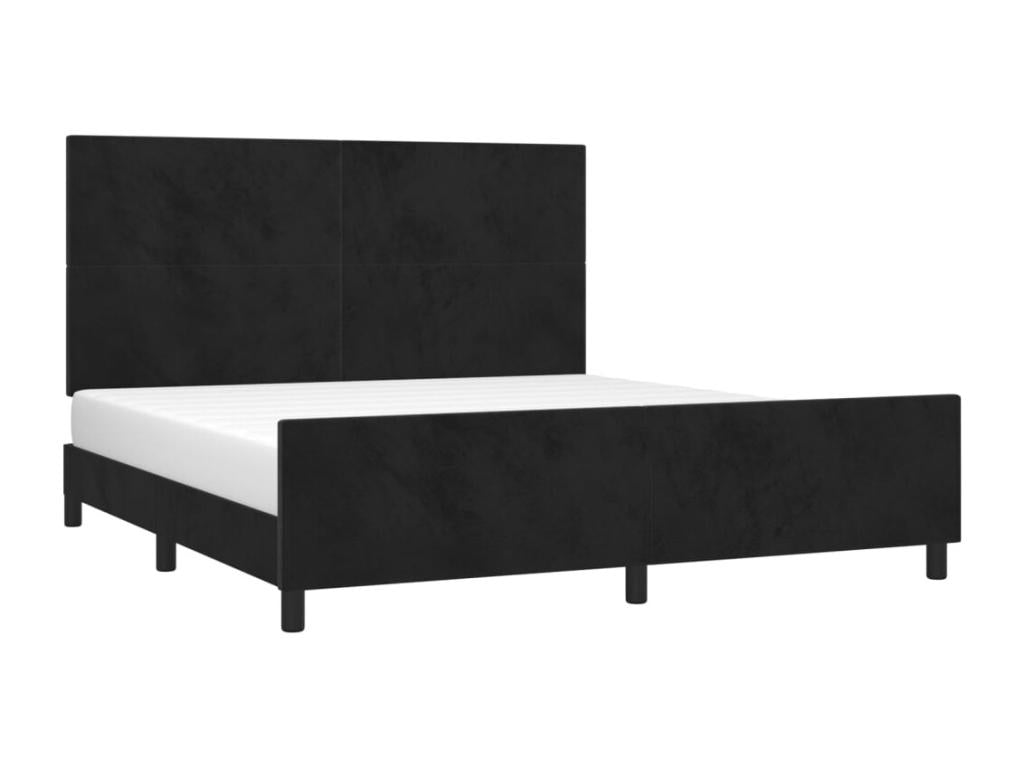 Struttura letto in velluto nero senza materasso 02362FUYA