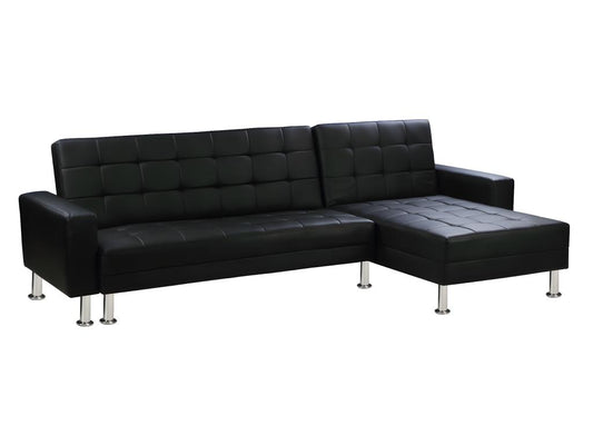 Divano angolare trasformabile e reversibile Calmetop - 258x82/147x82 cm - 4 posti - Nero 15505KGHT