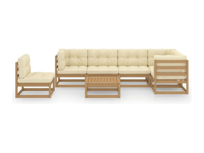 Set di mobili da giardino 7 pezzi con cuscini, legno massello di pino 38131LRHQ