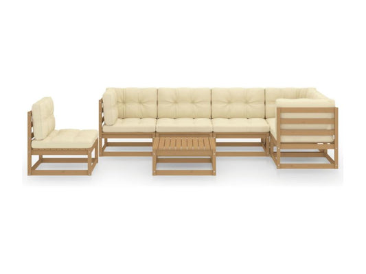 Set di mobili da giardino 7 pezzi con cuscini, legno massello di pino 38131LRHQ